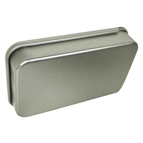 small metal box with sliding lid|rectangular metal containers with lids.